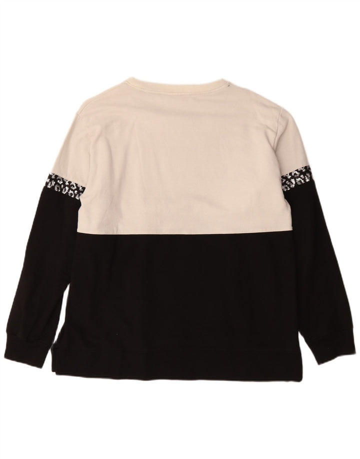 Freddy Womens Graphic Sweatshirt Jumper UK 14 Large Black Colourblock