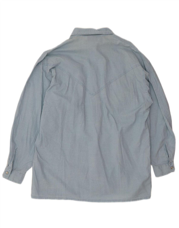 LIFE TIME Womens Shirt UK 12/14 Medium Blue Cotton