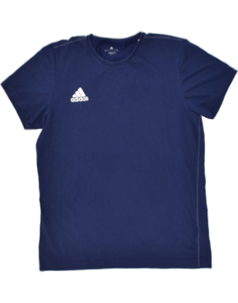 ADIDAS Mens Climalite T-Shirt Top Large Navy Blue Cotton Vintage Adidas and Second-Hand Adidas from Messina Hembry 