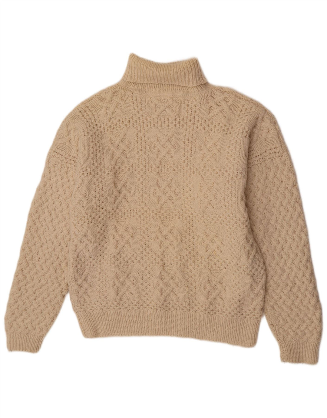 Vintage Mens Roll Neck Jumper Sweater XL Off White