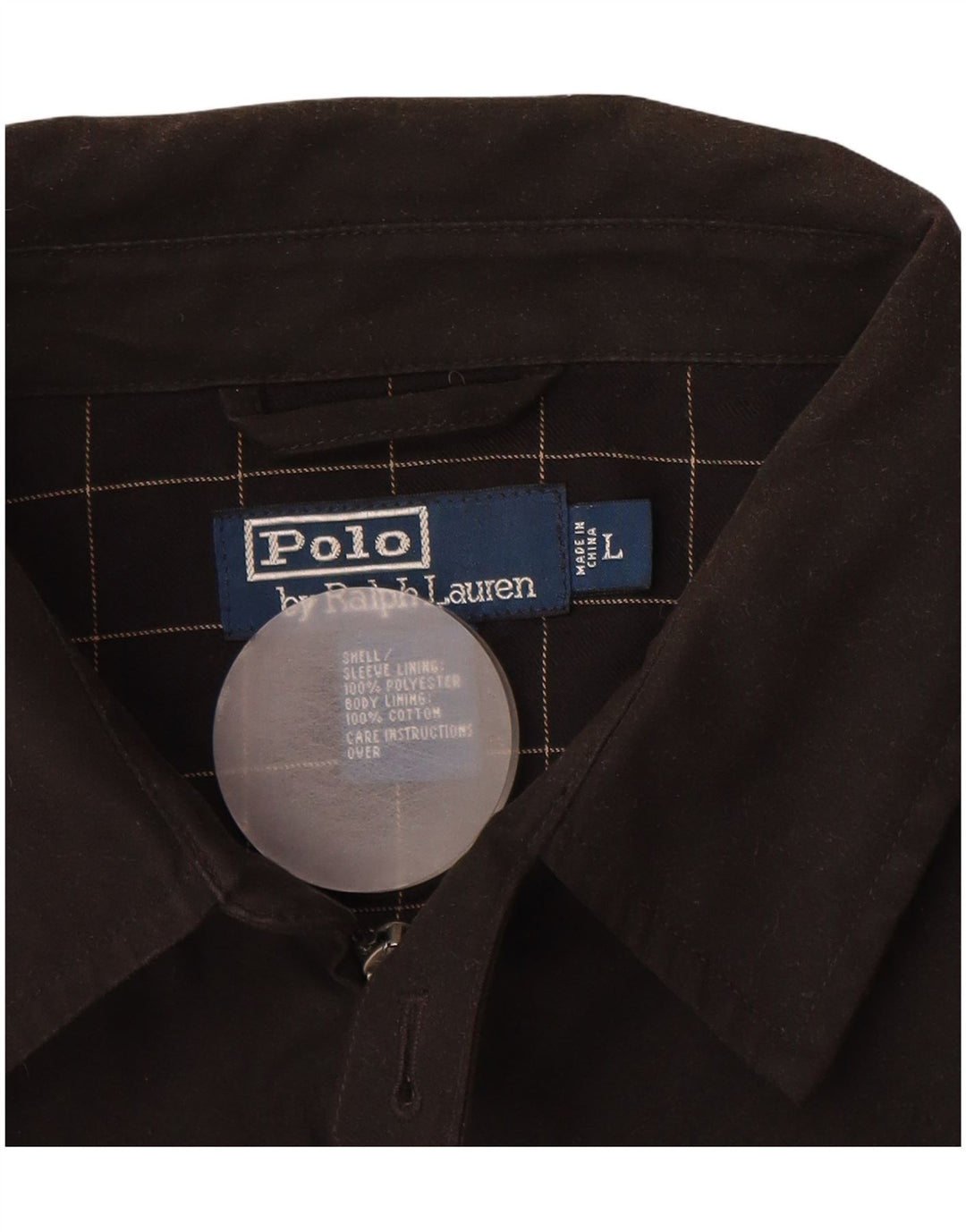 POLO RALPH LAUREN Mens Bomber Jacket UK 40 Large Black Cotton