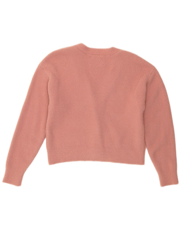 Zara Girls Crop Cardigan Sweater 11-12 Years Pink Nylon