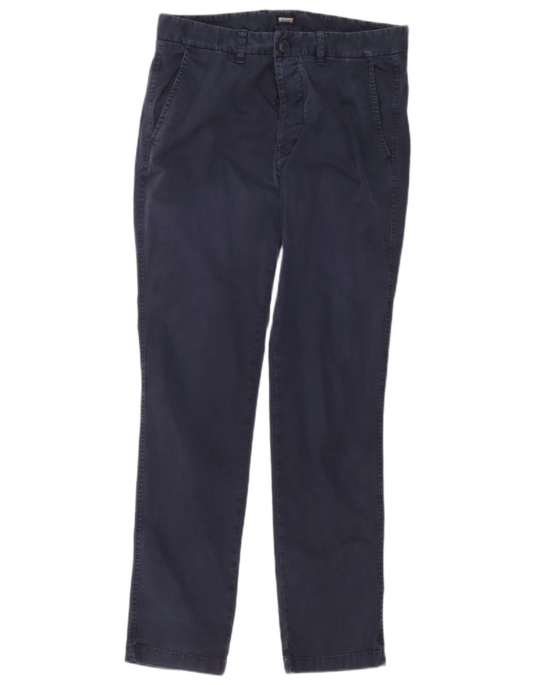 Blauer Mens Slim Chino Trousers W34 L33 Navy Blue Cotton