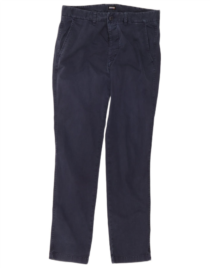 Blauer Mens Slim Chino Trousers W34 L33 Navy Blue Cotton