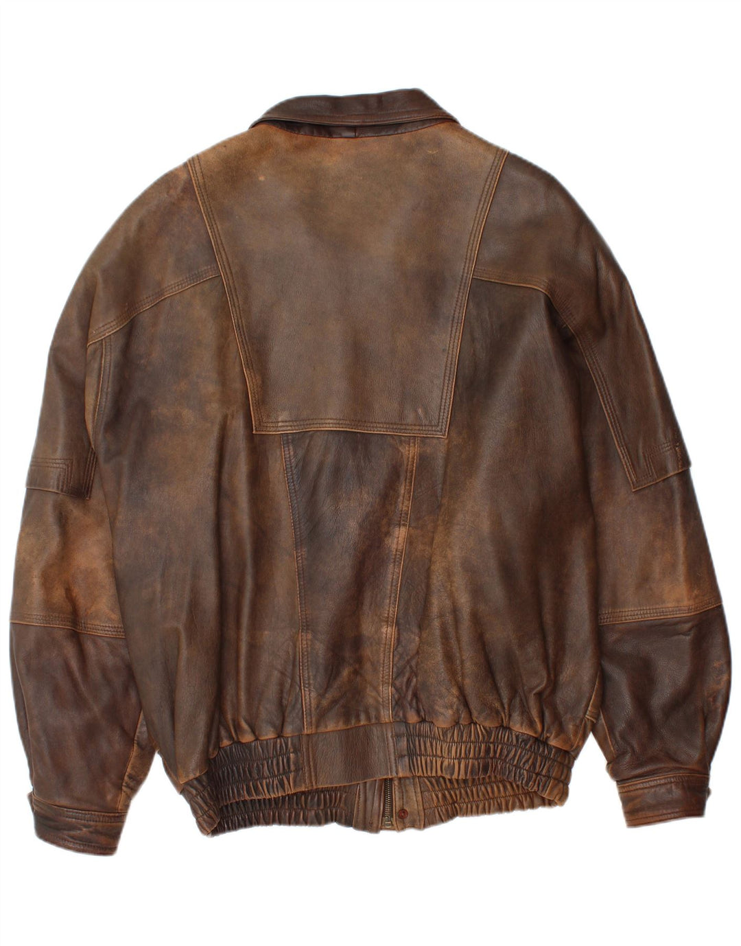 Vintage Mens Leather Jacket IT 58 4XL Brown Leather