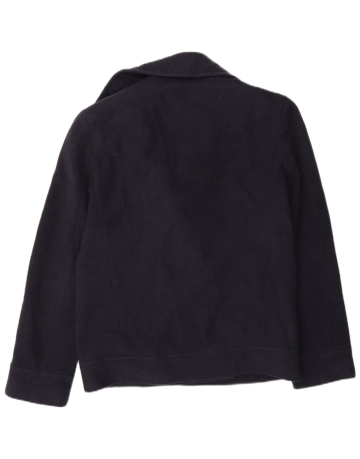 Marks & Spencer Womens Pea Coat UK 10 Small Navy Blue Wool