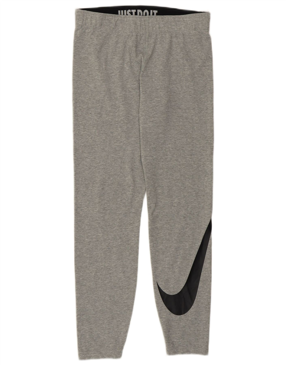 NIKE Womens Graphic Leggings UK 12 Medium  Grey Cotton
