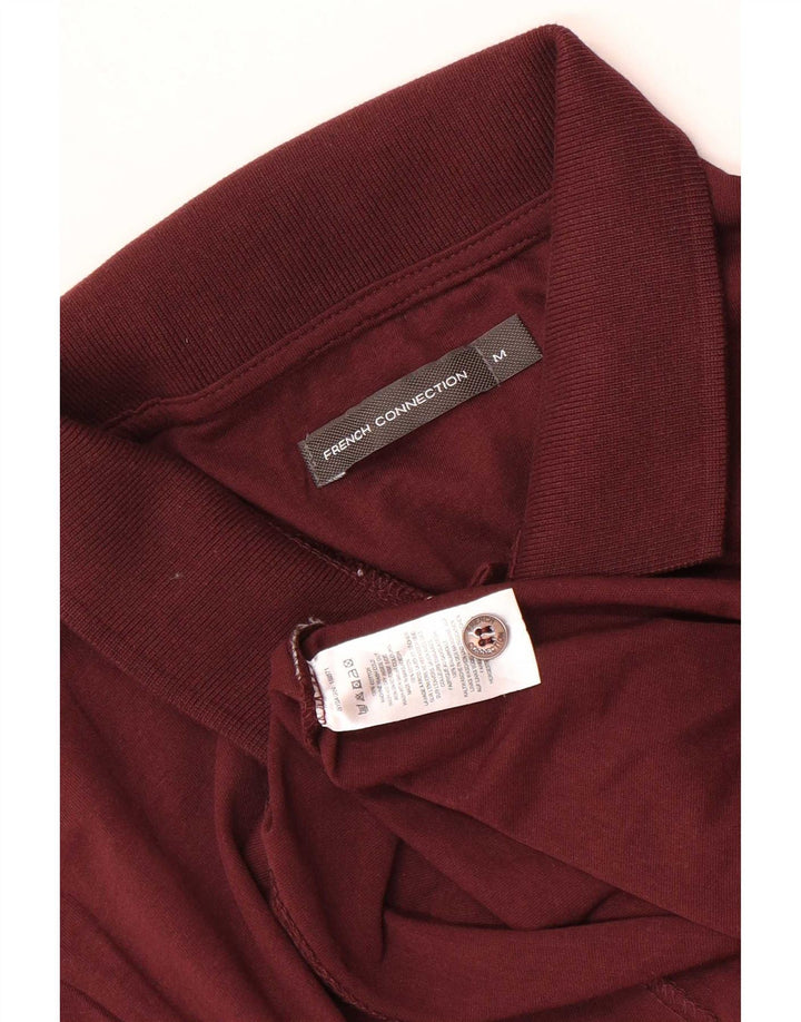 French Connection Mens Polo Shirt Medium Maroon Cotton