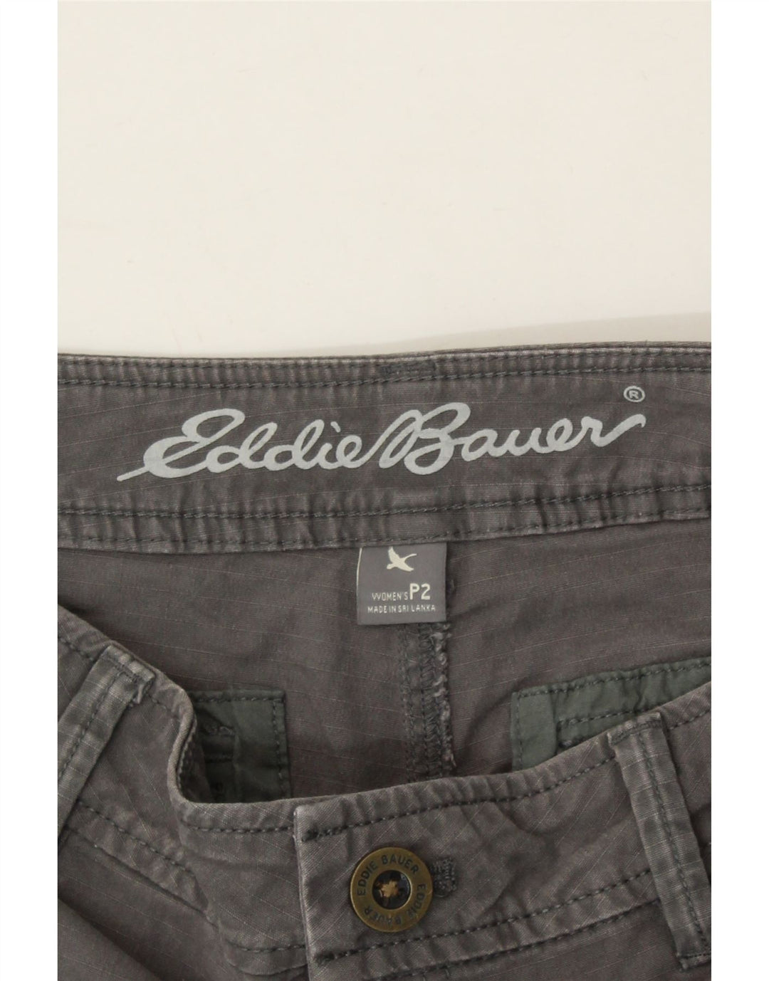 EDDIE BAUER Womens Cargo Shorts US 2 XS W30 Grey Cotton Vintage Eddie Bauer and Second-Hand Eddie Bauer from Messina Hembry 