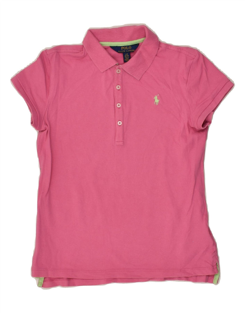 POLO RALPH LAUREN Girls Polo Shirt 12-13 Years Medium  Pink Cotton | Vintage Polo Ralph Lauren | Thrift | Second-Hand Polo Ralph Lauren | Used Clothing | Messina Hembry 