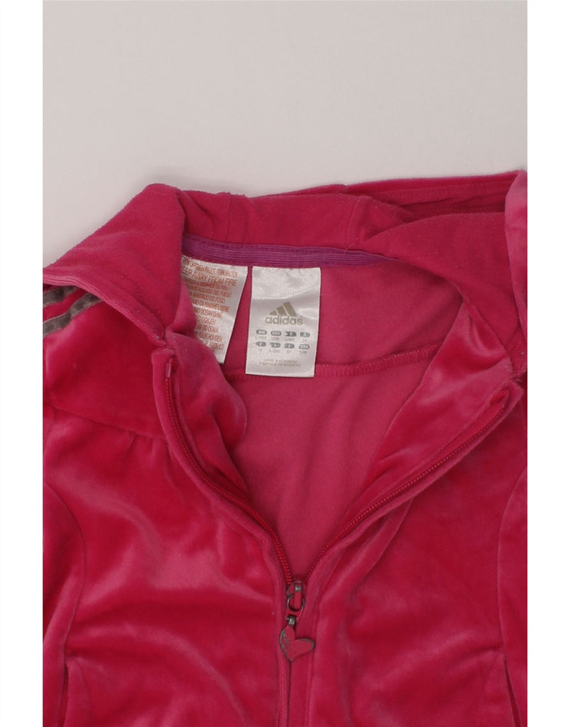 ADIDAS Baby Girls Zip Hoodie Sweater 6-9 Months Red Polyester | Vintage Adidas | Thrift | Second-Hand Adidas | Used Clothing | Messina Hembry 