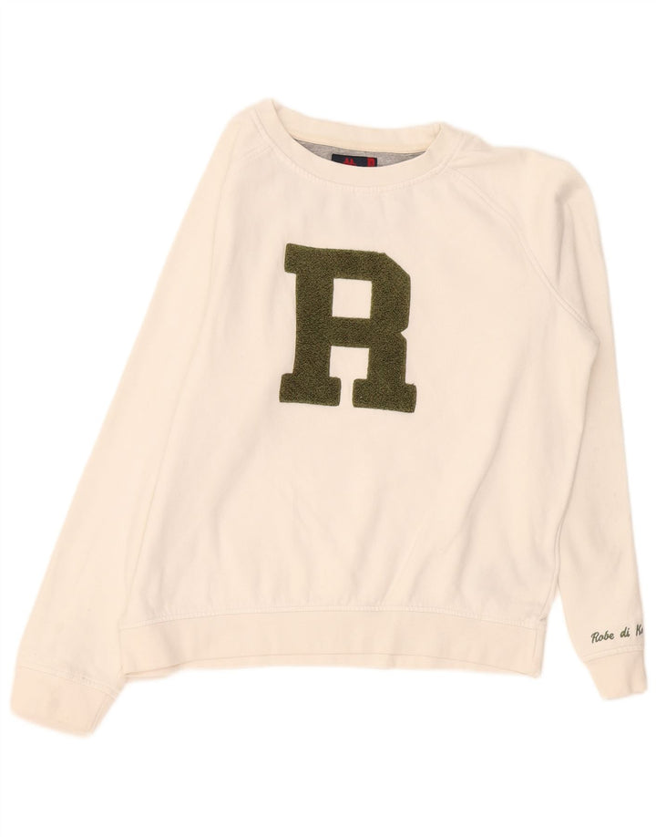 Kappa Womens Graphic Sweatshirt Jumper UK 16 Large White Cotton