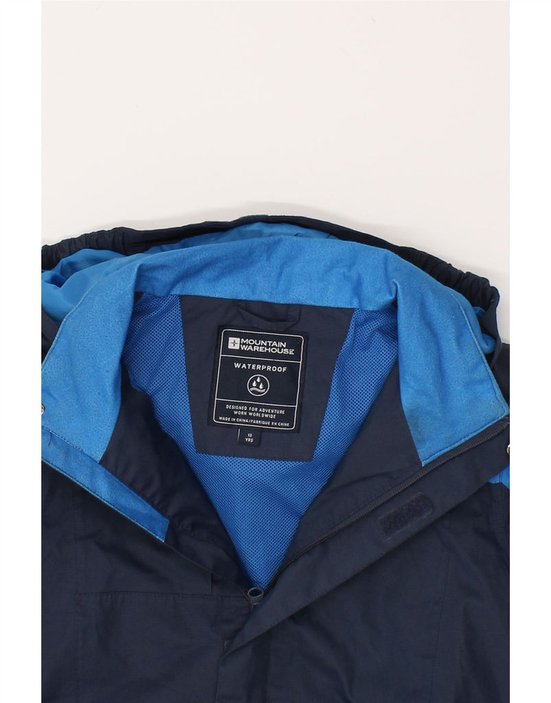 MOUNTAIN WAREHOUSE Boys Hooded Rain Jacket 12-13 Years Navy Blue | Vintage Mountain Warehouse | Thrift | Second-Hand Mountain Warehouse | Used Clothing | Messina Hembry 