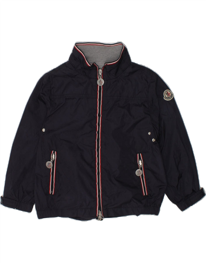 MONCLER Baby Boys Bomber Jacket 18-24 Months Navy Blue Polyamide | Vintage Moncler | Thrift | Second-Hand Moncler | Used Clothing | Messina Hembry 