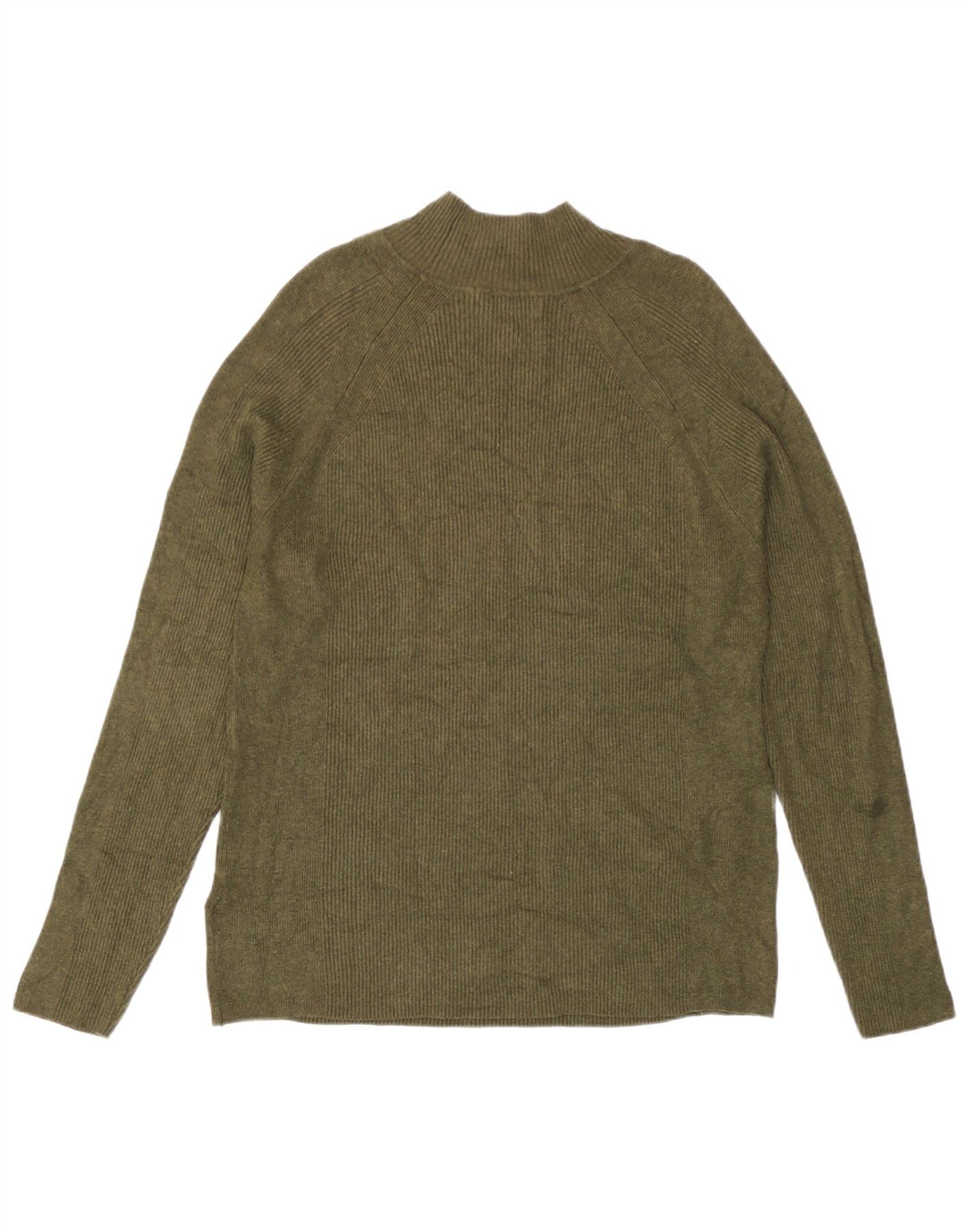 Marks & Spencer Womens Turtle Neck Jumper Sweater UK 16 Large Khaki Viscose