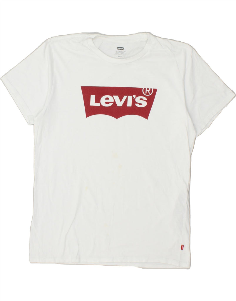 LEVI'S Mens Graphic T-Shirt Top Medium White Cotton | Vintage Levi's | Thrift | Second-Hand Levi's | Used Clothing | Messina Hembry 