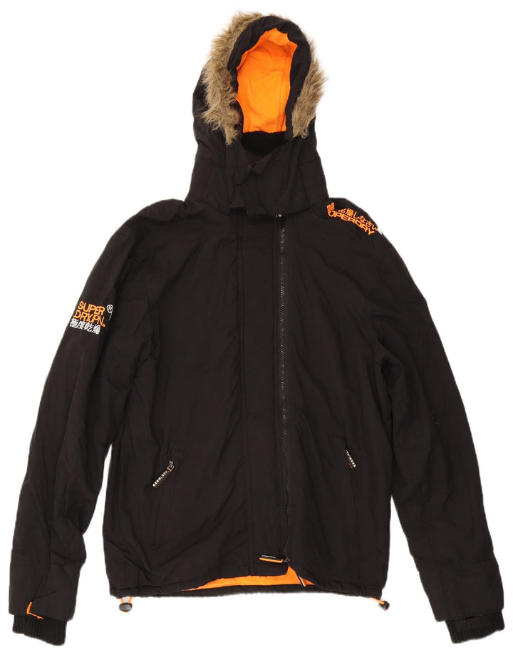 Superdry Womens Windcheater Windbreaker Jacket UK 16 Large Black