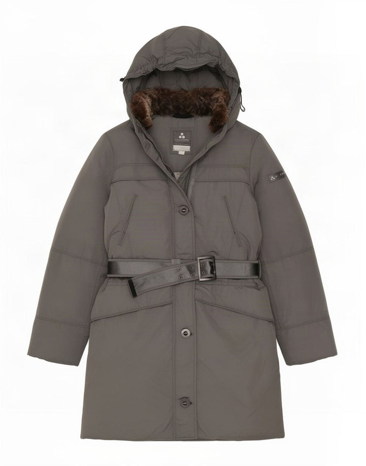 PEUTEREY Womens Hooded Padded Coat IT 48 XL Grey Polyamide