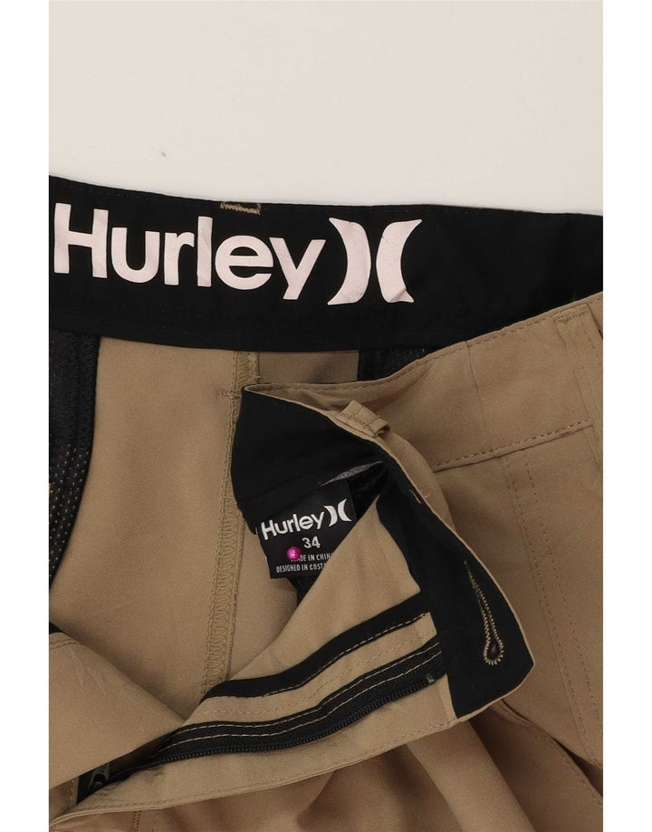 Hurley Mens Chino Shorts W34 Large Khaki Polyester