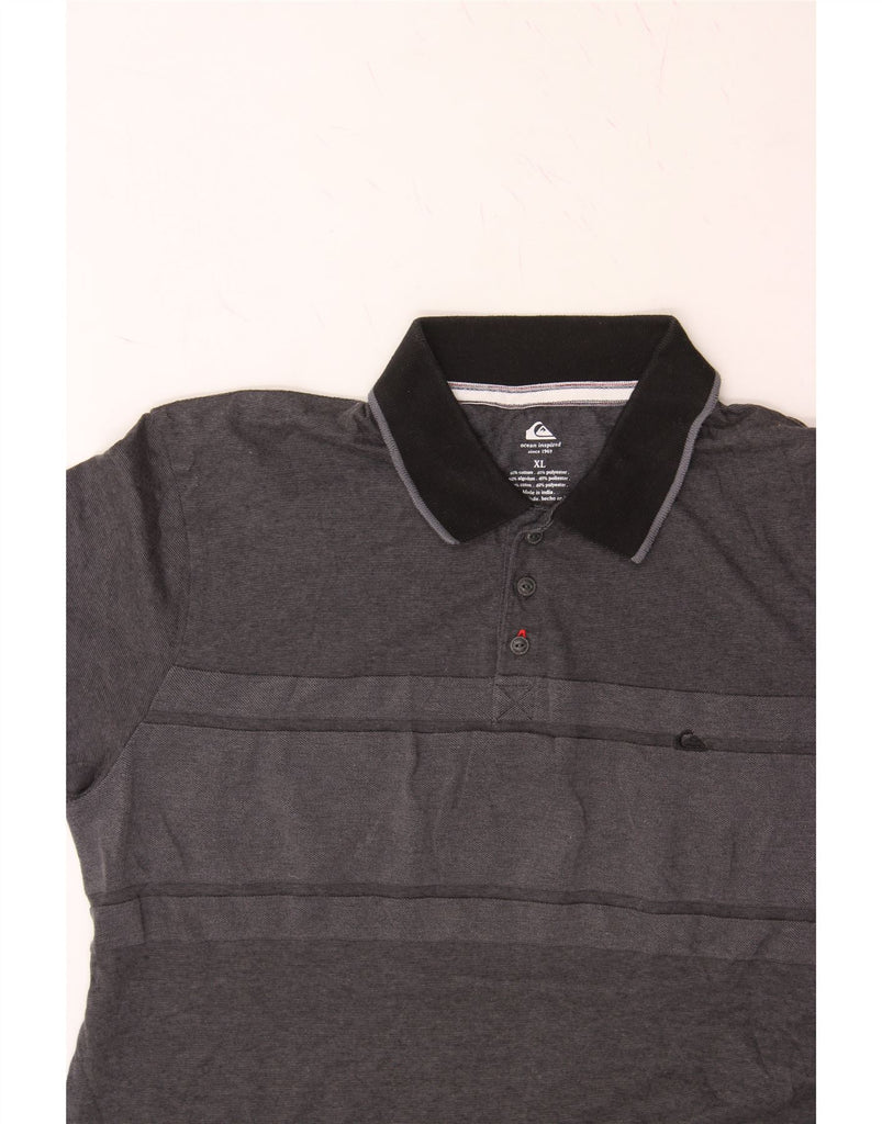 QUIKSILVER Mens Polo Shirt XL Grey Cotton Vintage Quiksilver and Second-Hand Quiksilver from Messina Hembry 