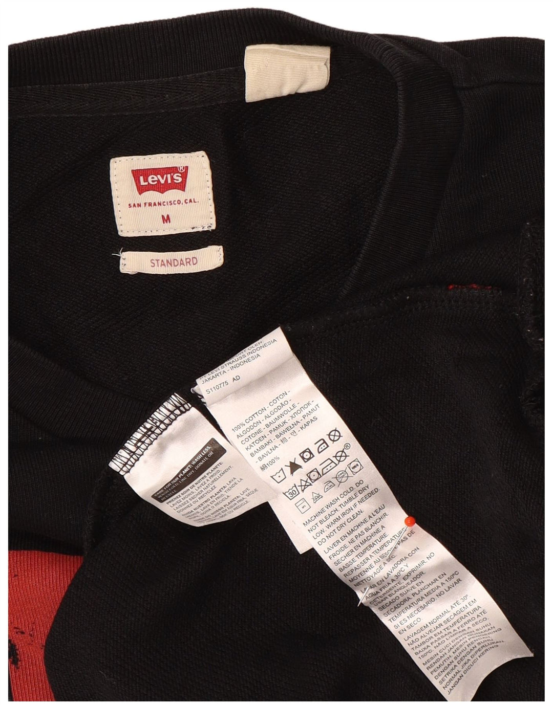 Levi's Mens Standard Graphic Sweatshirt Jumper Medium Black Cotton
