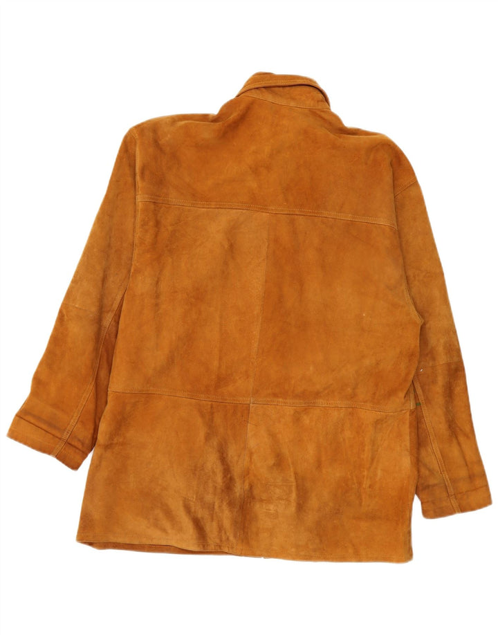 Vintage Womens Suede Jacket UK 16 Large Brown