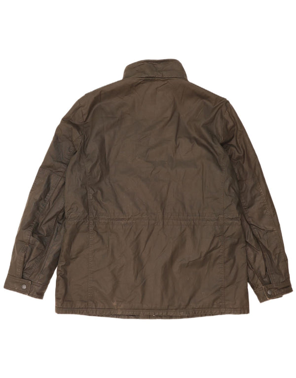 Marks & Spencer Mens Blue Harbour Waxed Cotton Jacket UK 42 XL Khaki Cotton
