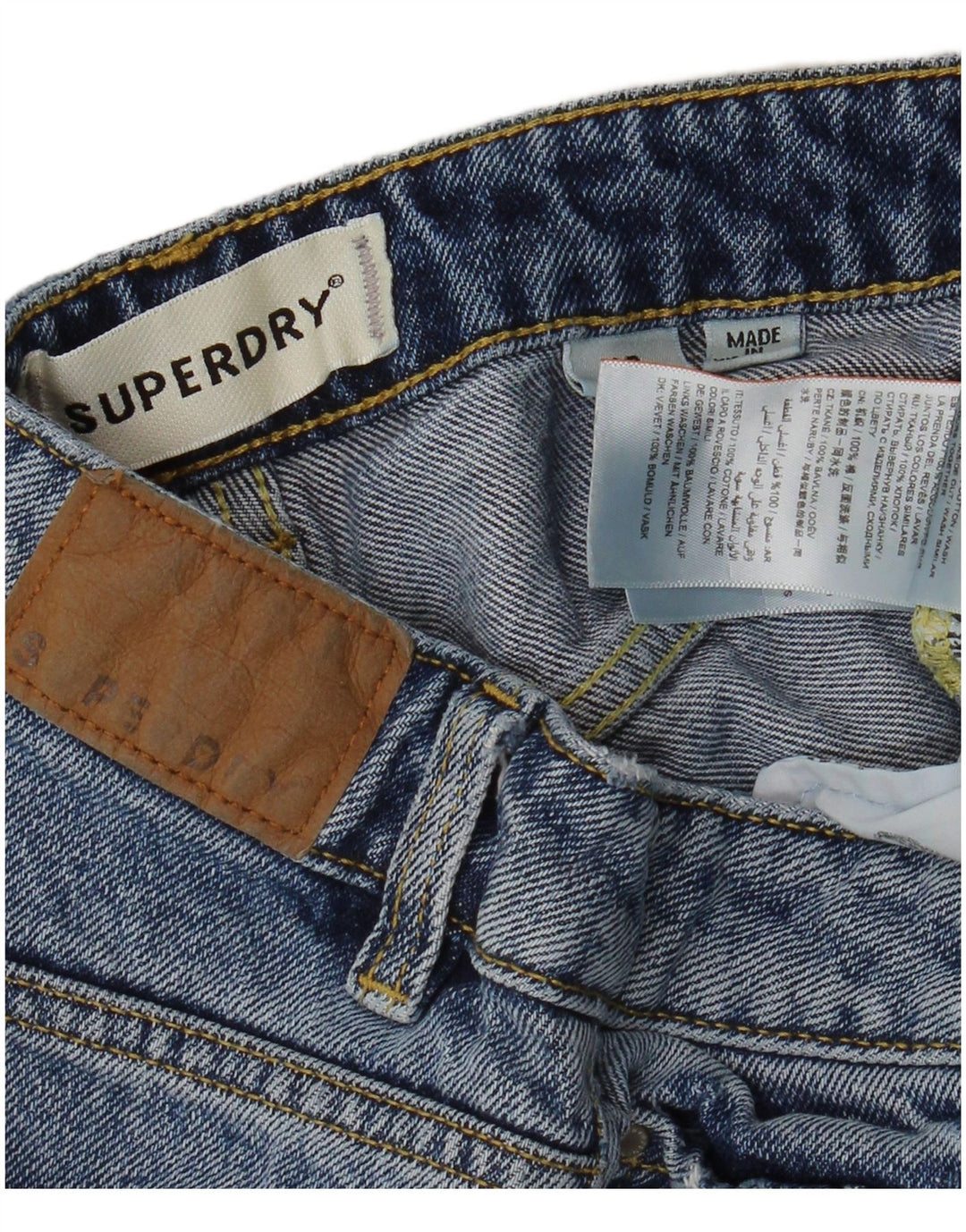 SUPERDRY Womens Denim Shorts W26 Small  Blue Cotton