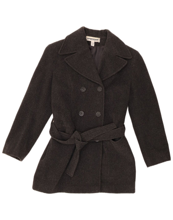 Sportstaff Womens Pea Coat UK 10 Small Grey Wool