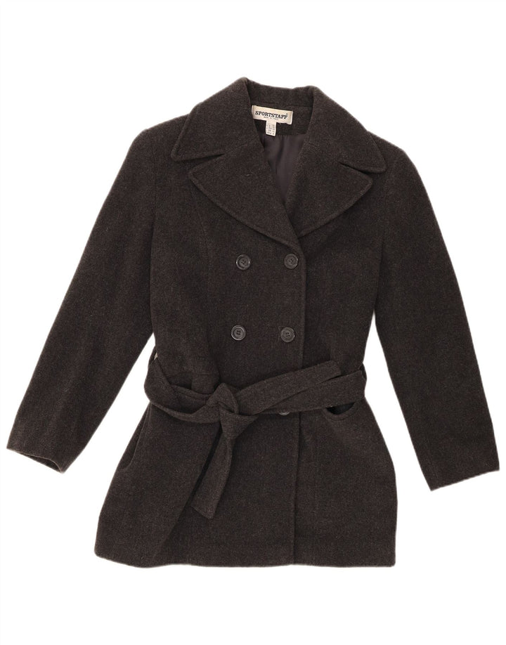 Sportstaff Womens Pea Coat UK 10 Small Grey Wool
