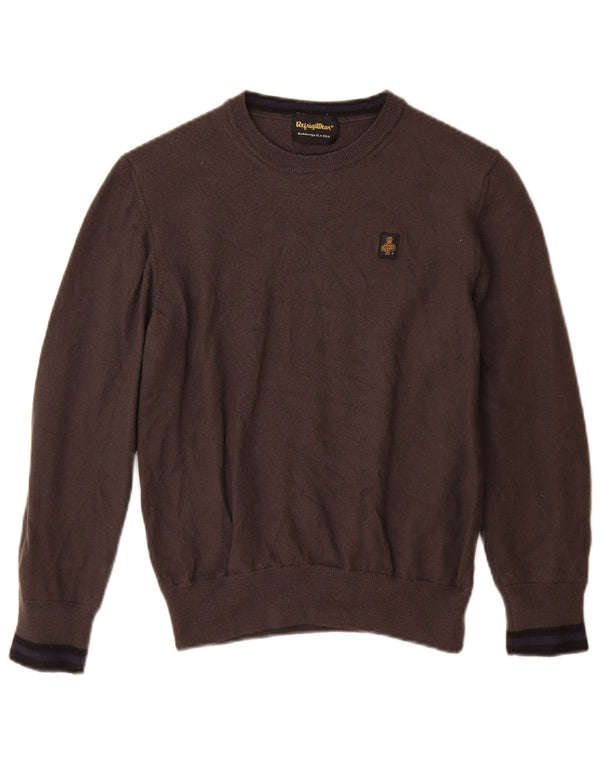 Refrigiwear Boys Crew Neck Jumper Sweater 12-13 Years XL Grey Wool