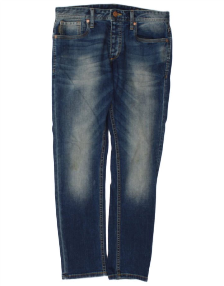 Jack & Jones Mens Slim Jeans W34 L30 Blue Cotton