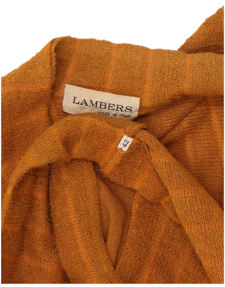 Lambers Womens Longline Cardigan Sweater IT 42 Medium Orange Pinstripe