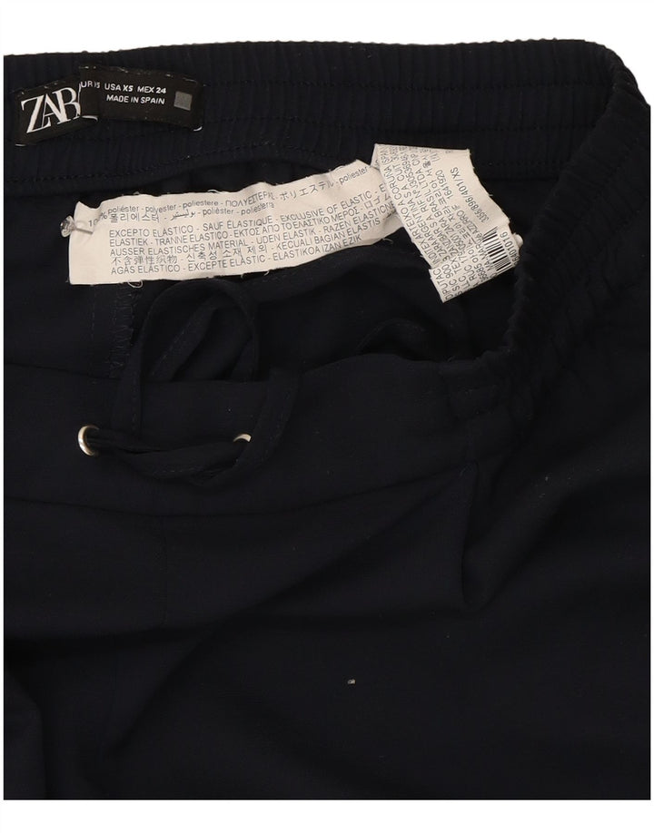 Zara Womens Tracksuit Trousers UK 6 XS  Navy Blue Polyester