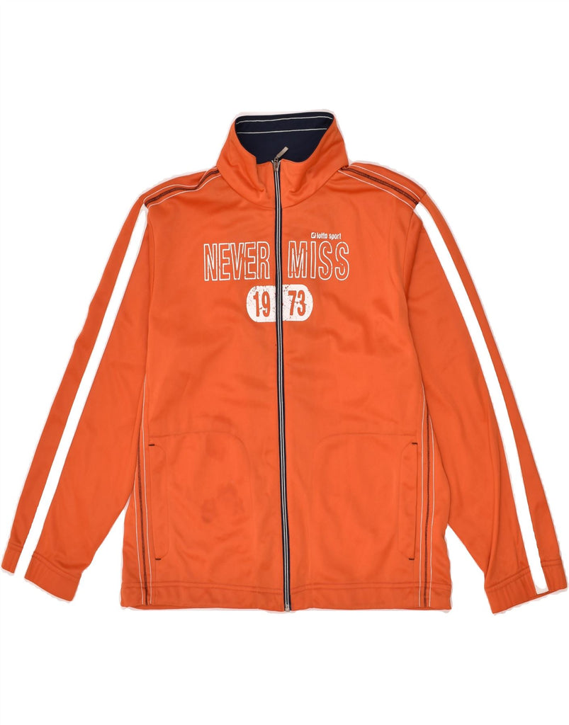 LOTTO Boys Graphic Tracksuit Top Jacket 13-14 Years Orange Polyester | Vintage Lotto | Thrift | Second-Hand Lotto | Used Clothing | Messina Hembry 