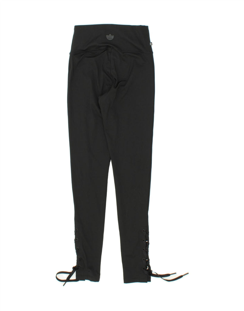ADIDAS Womens High Waist Leggings UK 8 Small Black Polyester Vintage Adidas and Second-Hand Adidas from Messina Hembry 