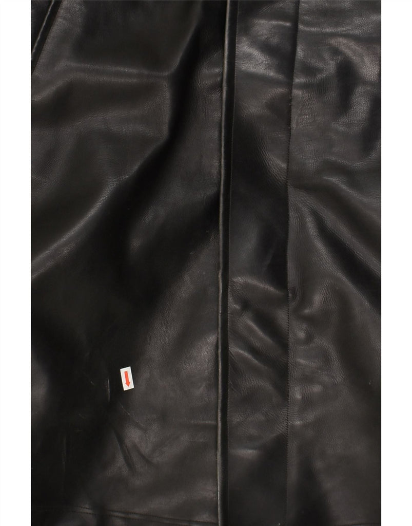 VINTAGE Mens Sherpa Leather Coat UK 40 Large Black | Vintage Vintage | Thrift | Second-Hand Vintage | Used Clothing | Messina Hembry 