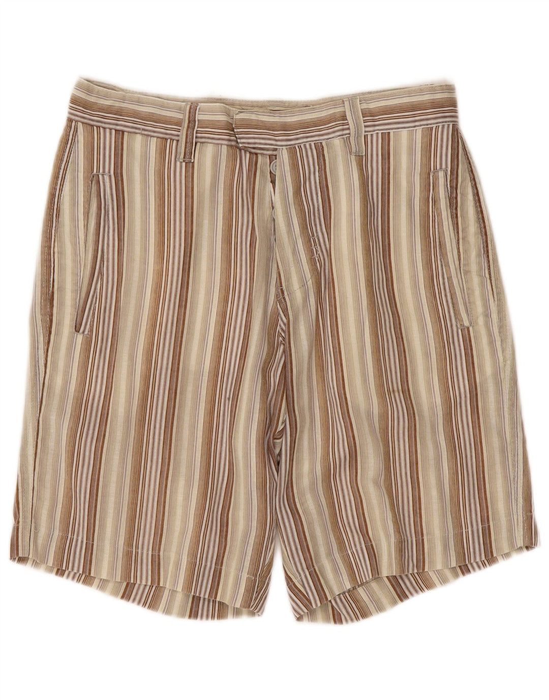 Meltin' Pot Womens Chino Shorts W29 Medium Multicoloured Striped Cotton