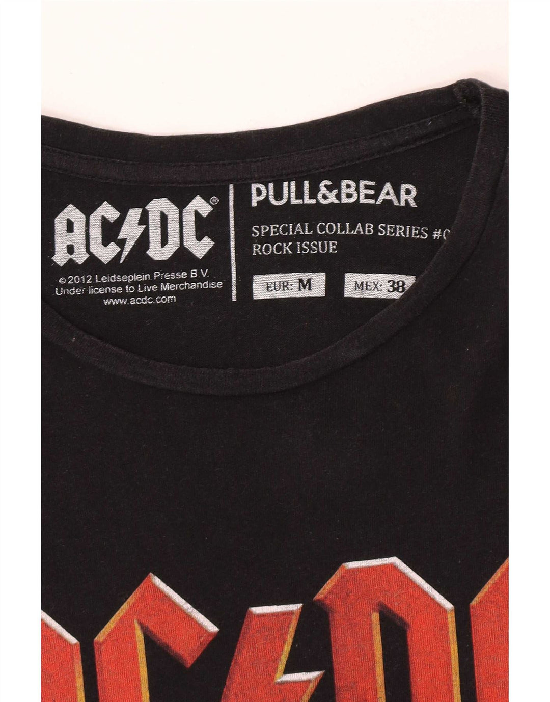 Pull & Bear Mens Graphic T-Shirt Top Medium Black