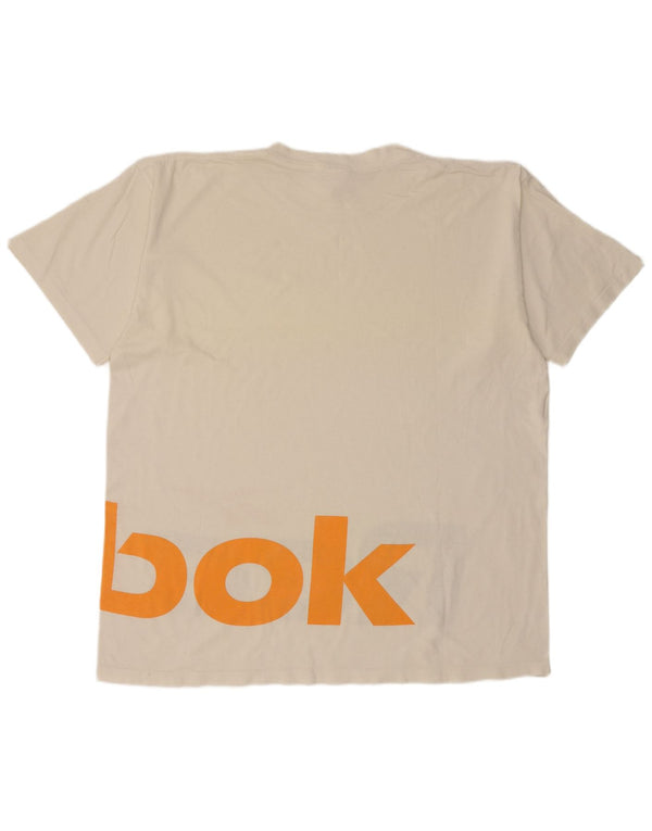 Reebok Mens Graphic T-Shirt Top XL White