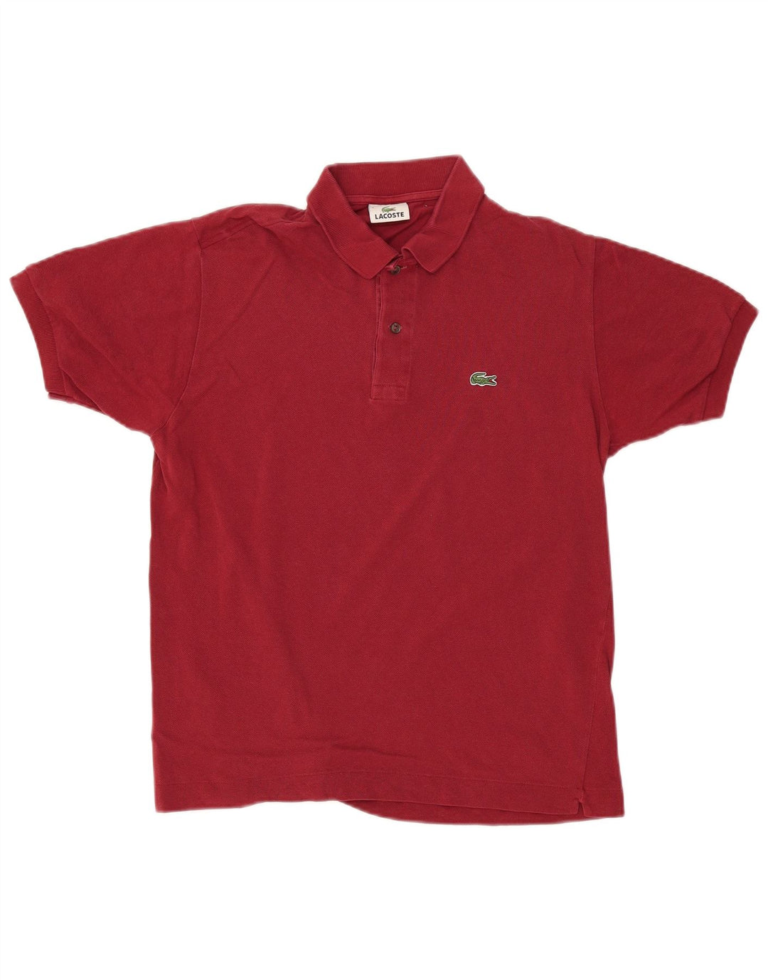 LACOSTE Mens Polo Shirt Size 4 Medium Burgundy Cotton