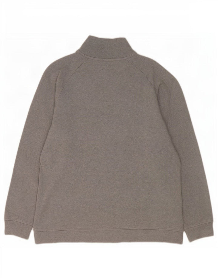 Lacoste Mens Zip Neck Jumper Sweater Size 6 XL Grey Cotton