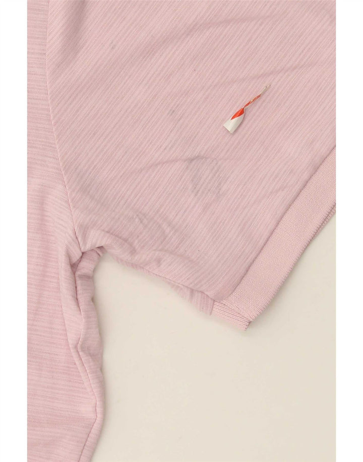 Calvin Klein Mens Polo Shirt Medium Pink Pinstripe Polyester