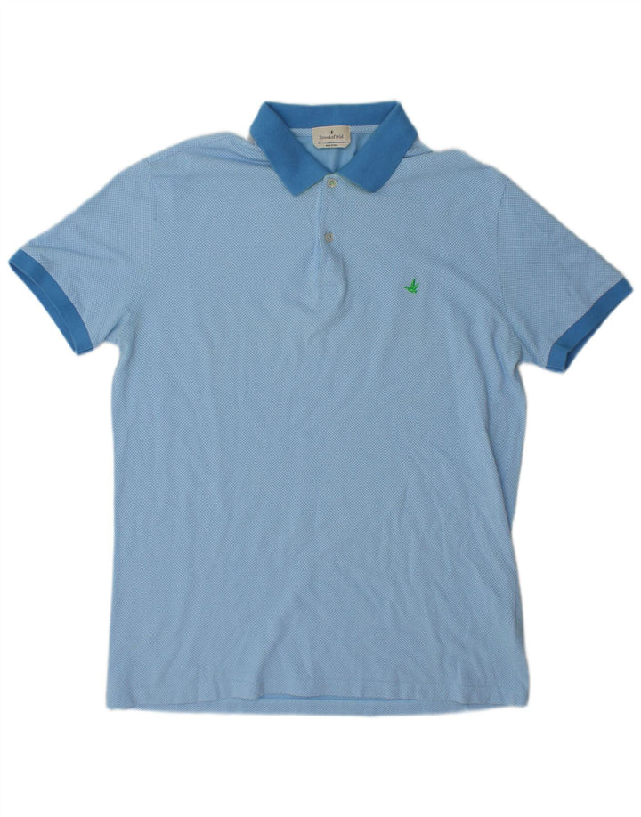 Brooksfield Mens Polo Shirt IT 54 XL Blue Cotton