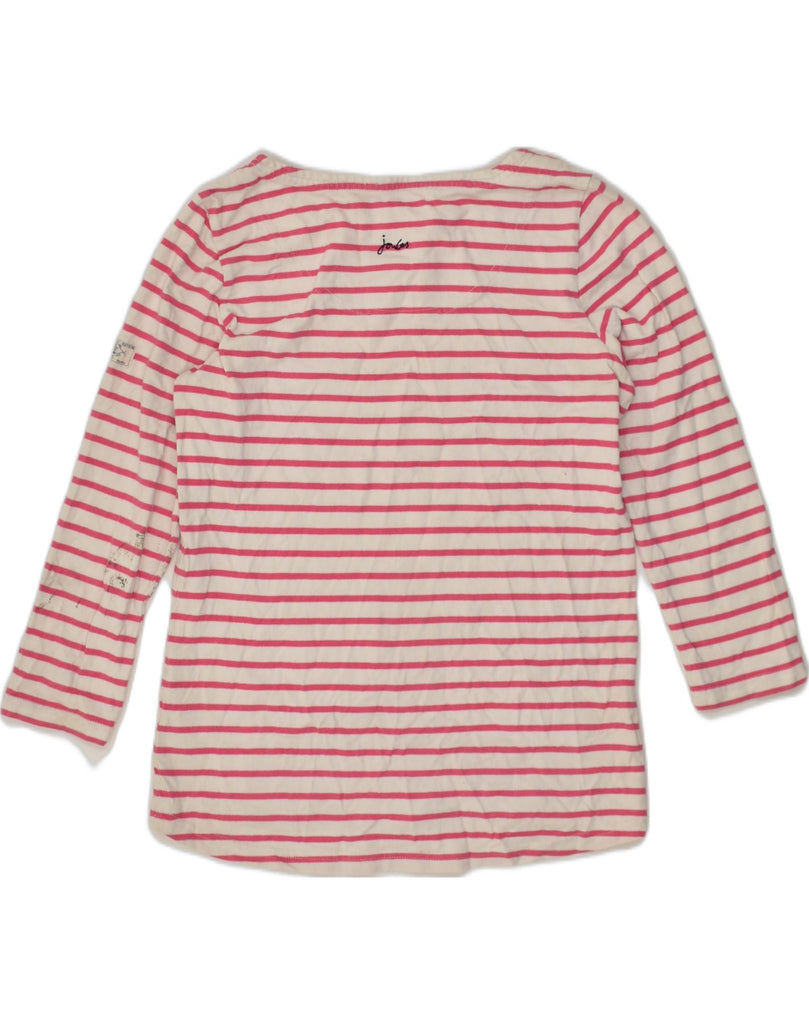 JOULES Womens Top 3/4 Sleeve UK 10 Small Pink Striped Cotton | Vintage Joules | Thrift | Second-Hand Joules | Used Clothing | Messina Hembry 