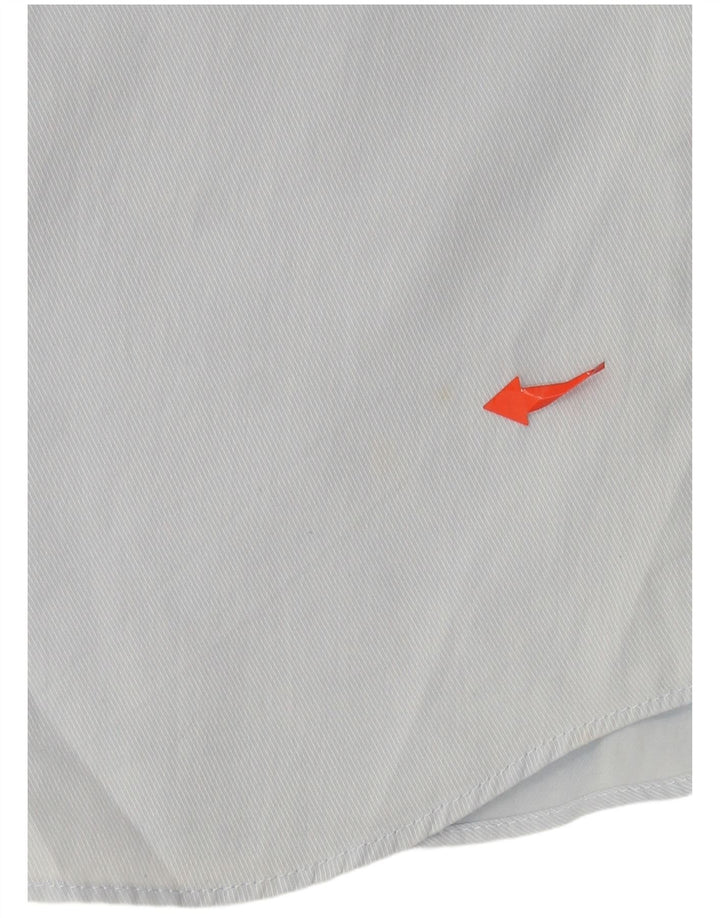 BENETTON Boys Shirt 11-12 Years 2XL Blue Pinstripe Cotton