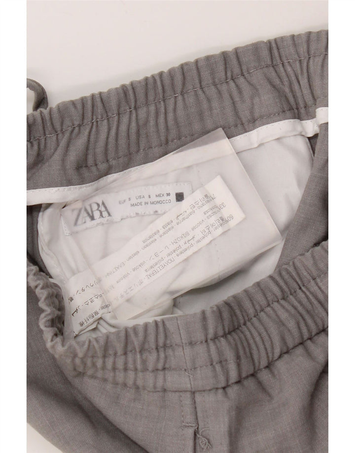 Zara Mens Joggers Chino Trousers Small W30 L28 Grey Polyester