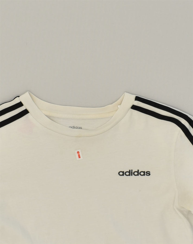 ADIDAS Boys T-Shirt Top 11-12 Years Off White Cotton | Vintage Adidas | Thrift | Second-Hand Adidas | Used Clothing | Messina Hembry 