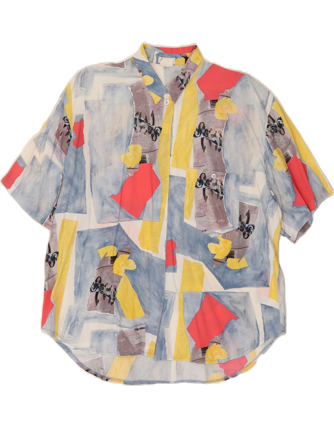 BONITA Womens Short Sleeve Shirt UK 20 2XL Multicoloured Patchwork Vintage Bonita and Second-Hand Bonita from Messina Hembry 