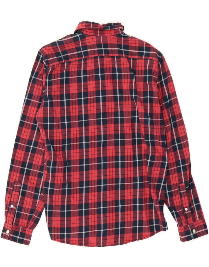 JACK & JONES Mens Flannel Shirt Small Red Check Cotton Vintage Jack & Jones and Second-Hand Jack & Jones from Messina Hembry 